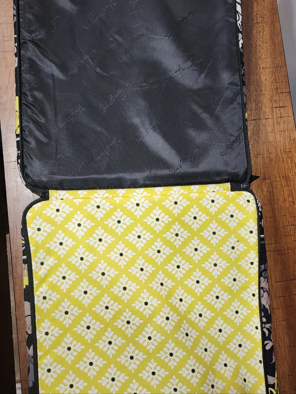 Vera Bradley Black, Yellow & Cream Quilted Floral Laptop Bag